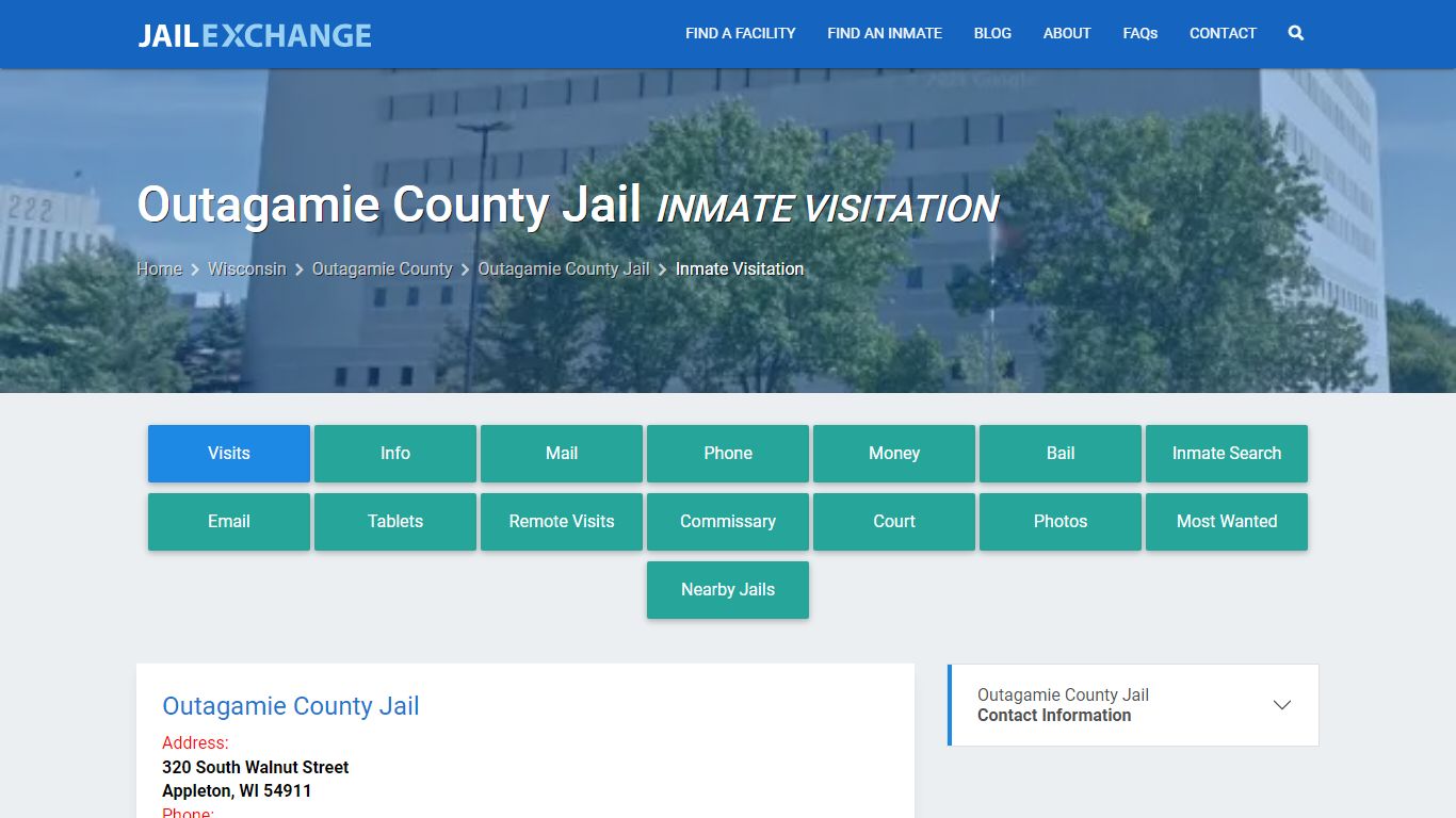 Inmate Visitation - Outagamie County Jail, WI - Jail Exchange